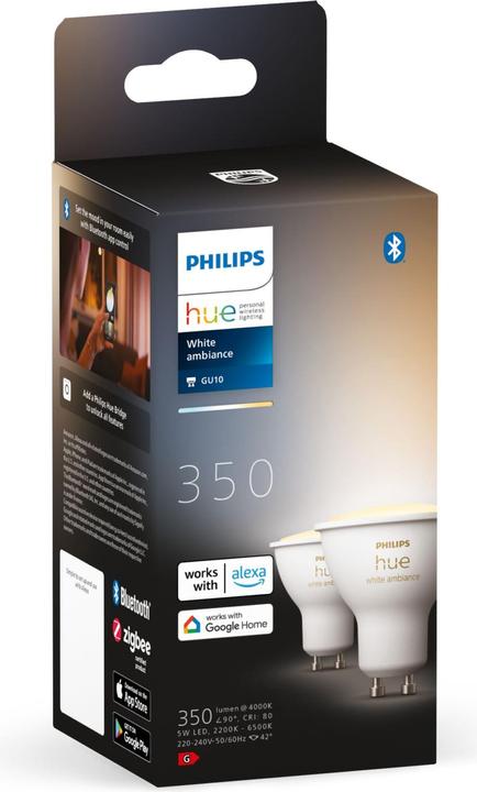Actual product image Philips Hue White Ambiance BT (GU10, 5 W, 350 lm, 2 x, G)