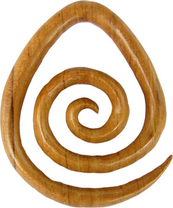 Star Piercing Ohrgewicht Eierspirale aus Teakholz (ohne Messing, Organisch)