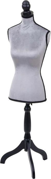 Produktbild Swisshandel24 Schneiderpuppe, Schaufensterpuppe Torso weiblich, Schaumstoff - Samt grau