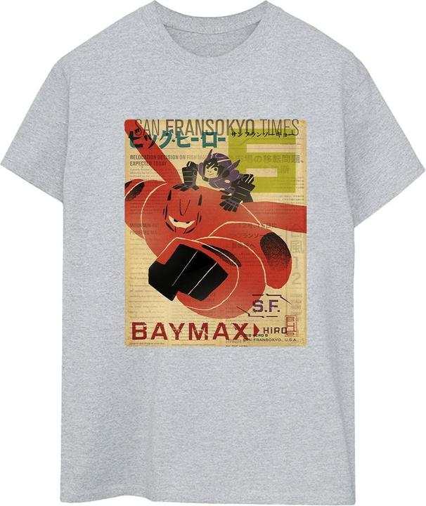 Disney Big Hero 6 Baymax Flying Baymax Newspaper TShirt (3XL)