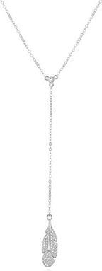 Beneto Stylish silver necklace with feather AGS986 / 47 (L)