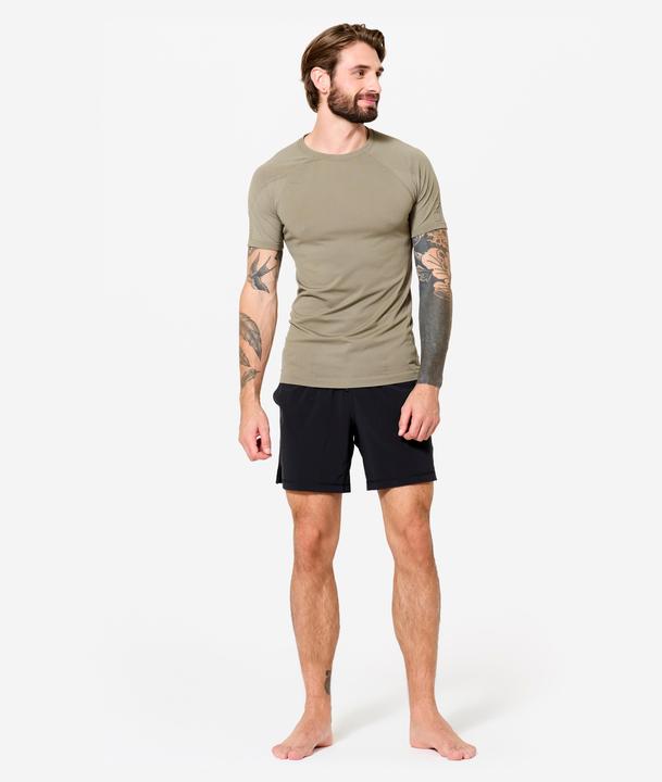 Actual product image Kimjaly T-Shirt Yoga Herren Zweite-Haut-Effekt - kaschmirbeige (M)