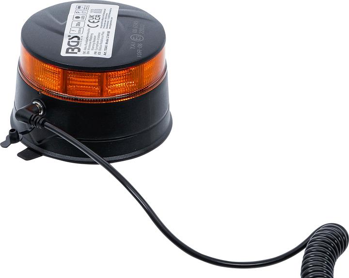 Productafbeelding BGS Zwaailamp op batterijen | geel | met magneet | 12 V / 24 V | Ø 130 mm