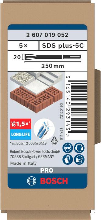 Actual product image Bosch Professional Zubehör PRO SDS plus-5C flat chisel set, 20 x 250 mm (20 mm)