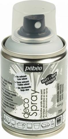 Actual product image Pebeo Decospray Matt acrylic paint (Medium grey, 100 ml)