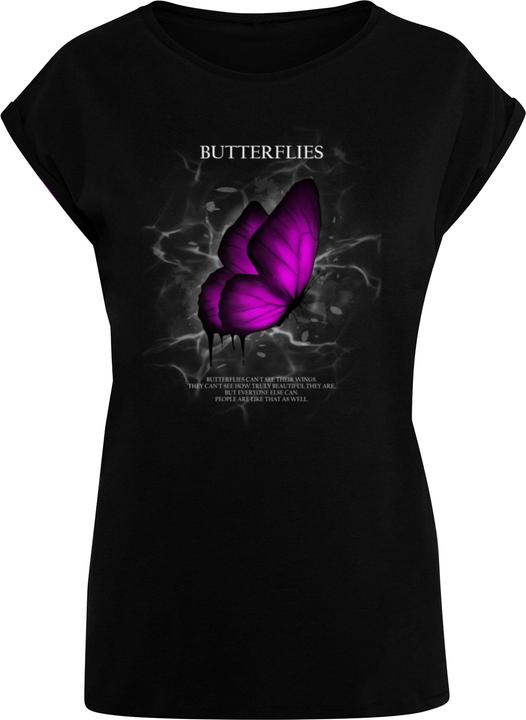 Merchcode Ladies Butterflies Extended Shoulder Tee - 112637