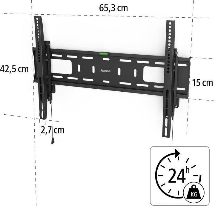 Produktbild Hama TV-Wandhalterung, starr, Diebstahlschutz, 203 cm (80") bis 50 kg (Wand, 90", 50 kg)