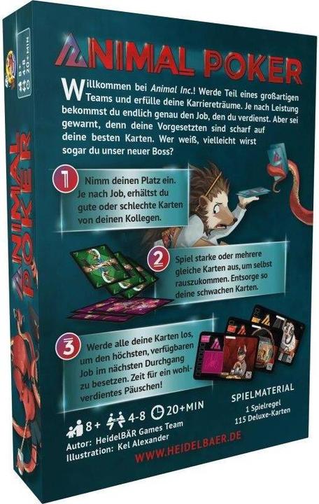 Immagine prodotto HG010 - Animal Poker, gioco di carte, per 3-5 giocatori, da 10 anni (edizione DE) (Tedesco)