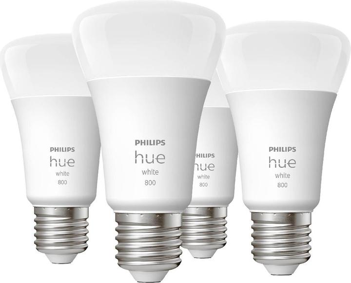 Produktbild WiZ signify philips hue weiss e27 800lm 60w 4er set (E27, 800 lm, 4 x, F)
