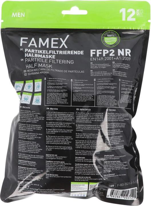 Image du produit AccuCell Pack de 12 masques FFP2 de différentes couleurs 5 couches, certifiés DIN (FFP2, 12 x)