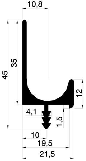 Actual product image Werkstarck Handle strip profiles with profile height 35 mm