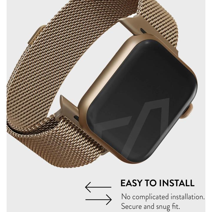 Actual product image Burga Apple Watch Band Metal Mesh Gold 42mm / 44mm / 45mm (Milanaise RVS vlechtwerk)