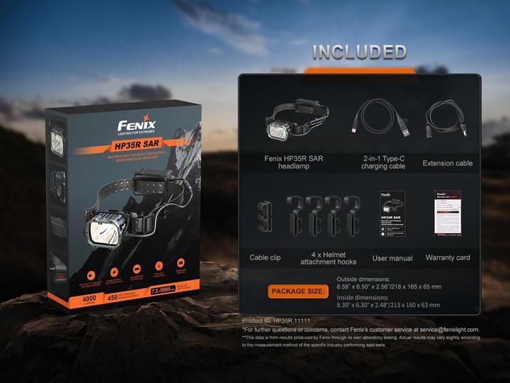 Produktbild Fenix HP35R SAR-Version, LED-Stirnlampe 4000 Lumen (4000 lm)