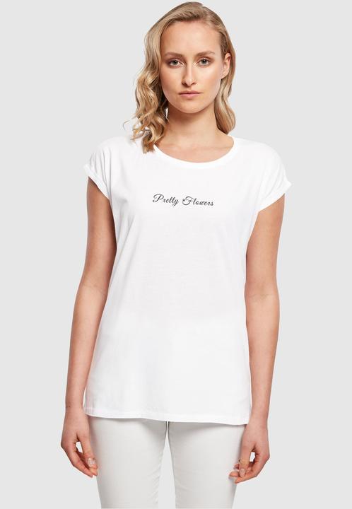 Actual product image Merchcode Ladies Pretty Flowers - Extended Shoulder Tee - 116879 (XXL)
