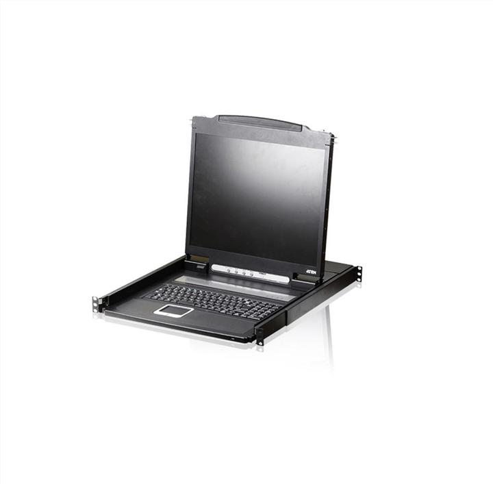 Produktbild Aten CL1000N CH Single Rail 19"-LCD-Konsole, 19" 1HE, DE-Layout (PS/2-USB, VGA)