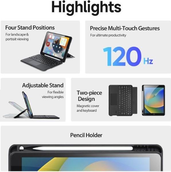 Produktbild Dux Ducis DK Series Keyboard Case (Eng. Int., iPad 7, iPad 8, IPad 9)