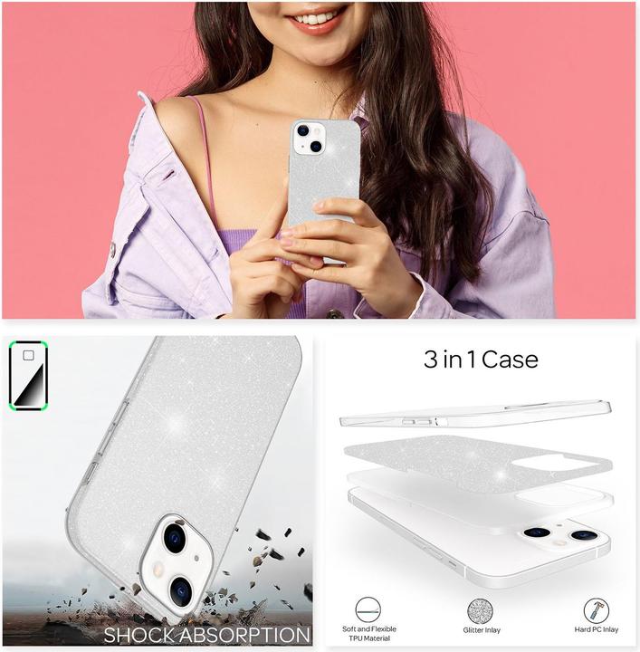 Produktbild Nalia Glitzer Handyhülle (Apple iPhone 13)