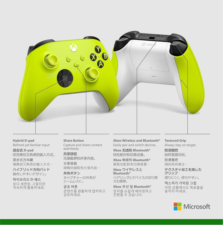 Actual product image Microsoft Wireless Controller - Electric Volt (Xbox Series S, Xbox One S, PC, Xbox One X, Xbox Series X)
