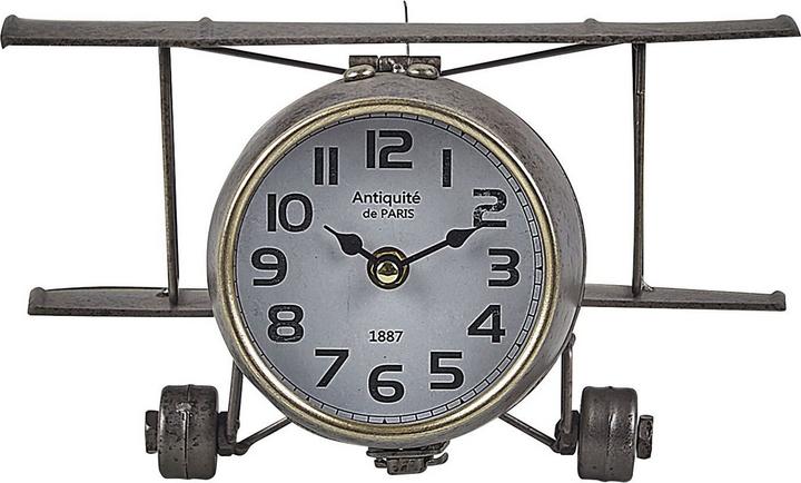 Actual product image Beliani Table clock silver aeroplane shape 15 cm STANS