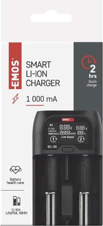 Actual product image Emos Universal Li-ion Battery Charger BCL-20D (1 pcs., Battery + charger)