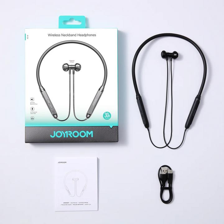 Produktbild Joyroom Magnetic Bluetooth Headphones Sport Neckband Earbuds 14.2mm - Black (30 h, Kabelgebunden)