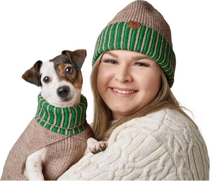 Produktbild Hunter Dogcoat Odense 30 + hat, beige/green - (203525) (30, Hundemantel)