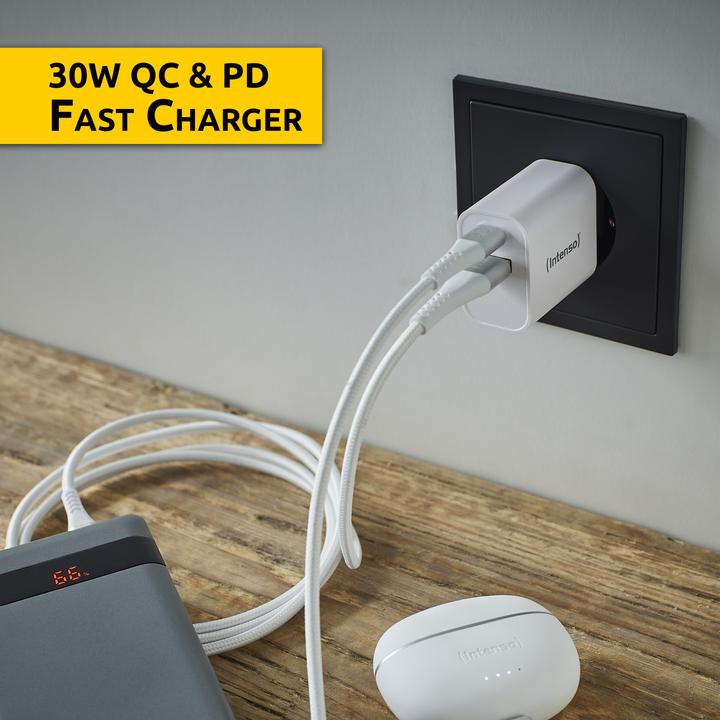 Image du produit Intenso Adaptateur 1x USB-A vers 1x USB-C blanc (30 W)