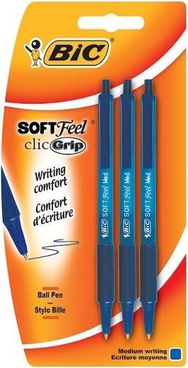 Produktbild Bic Kugelschreiber Soft Feel blau 8373962 (Blau, 3 x)