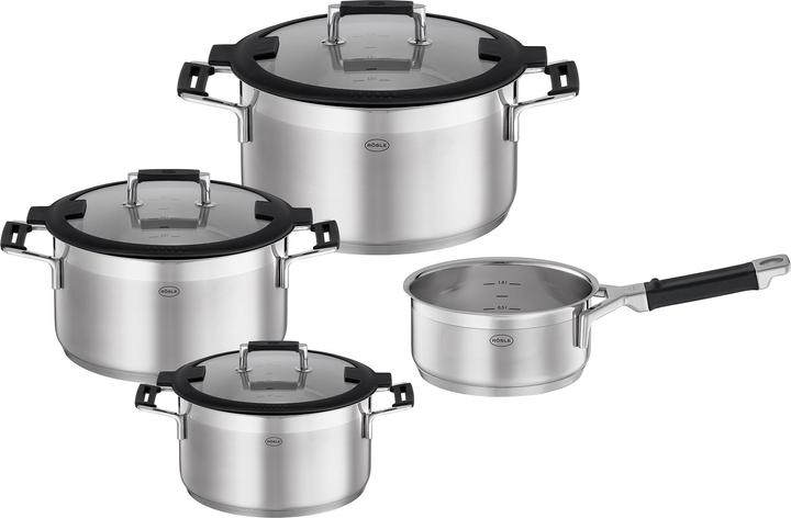Rösle Topfset 4-tlg. SILENCE PRO Stahlgrau (24 cm, Pan set + pot set, Stainless steel)