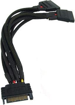 Actual product image Phobya SATA power Y-cable