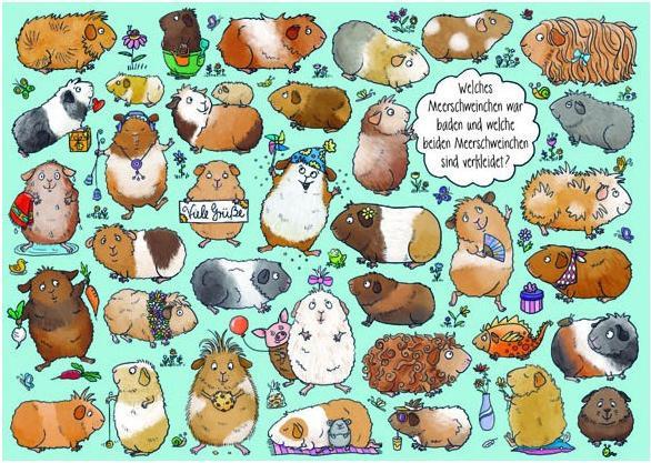 Produktbild Postkarte Wimmelkarte Meerschweinchen