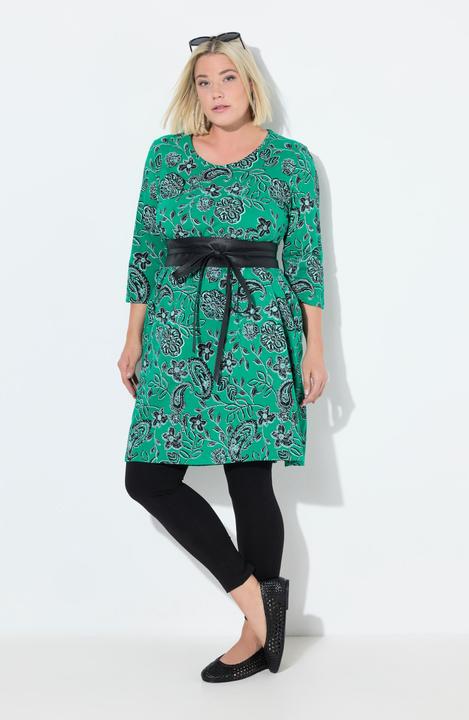 Produktbild Ulla Popken Jerseykleid, Paisley, A-Linie, Rundhals, 3/4-Arm (42, 44)
