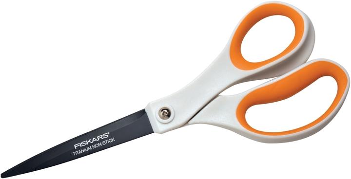 Productafbeelding Fiskars Titanium Non Stick™ Schaar wit-oranje 21,0 cm (21 cm)