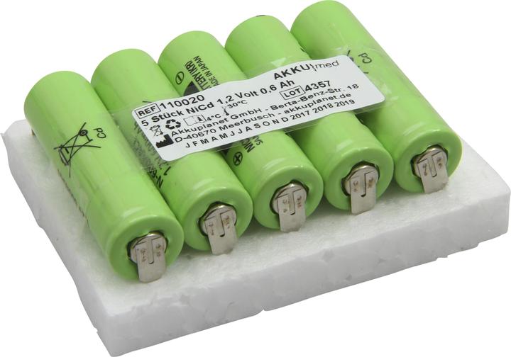 Actual product image AccuCell NC Akku passend für Fresenius Vial (MCM) Injektomat S - Einzelzellen (5 pcs., 600 mAh)