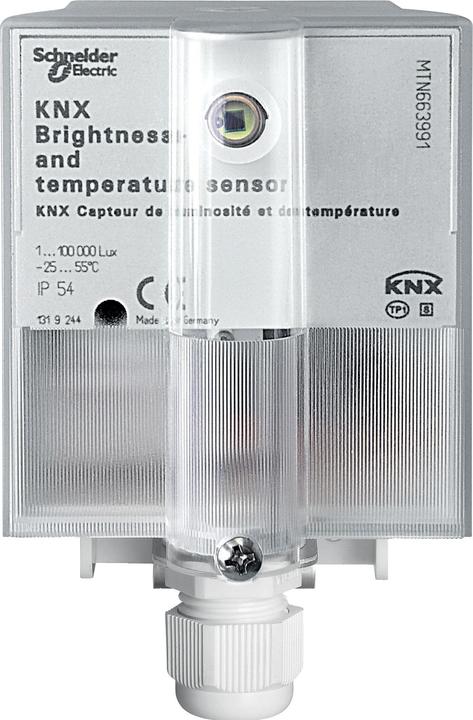 Actual product image Schneider KNX brightness and temperature sensor, light grey MTN663991