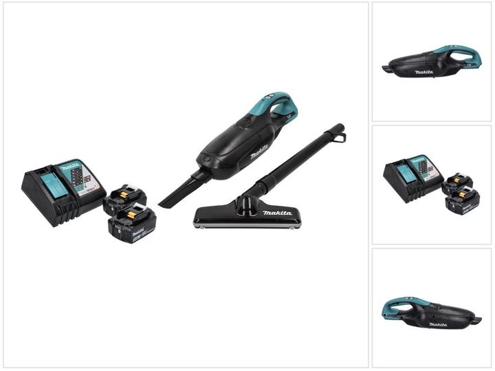 Actual product image Makita DCL 182 RF B Battery Vacuum Cleaner 18 V Black + 2x Battery 3.0 Ah + Charger