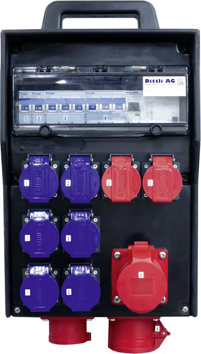 Steffen Baustromverteiler 16A bestückt IP44 (10 x, CEE 16/5, Type 25, Type 23)