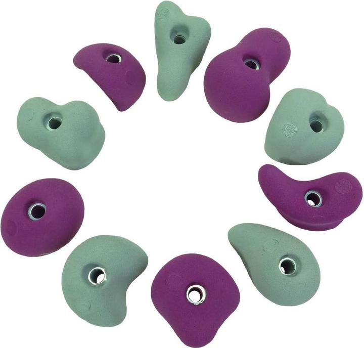 Immagine prodotto Kletterbude Soste per arrampicata per bambini set completo StarterKids germogli, made in Germany (Grigio-viola)