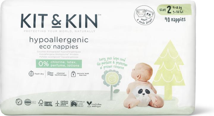 Actual product image Kit & Kin Nappies (Size 2, Monthly box, 160 Piece)