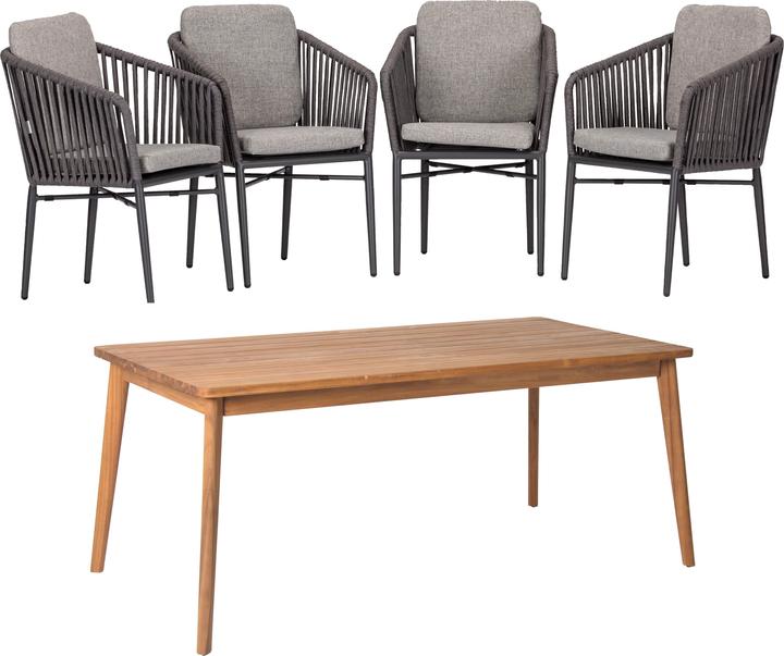 Produktbild Acamp Set 4x MANHATTAN Armsessel + 1x ATACAMA Tisch (180 cm)