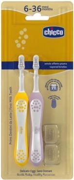 Actual product image Chicco Toothbrush for 6-36 Months Purple 2 Pieces (2 x)