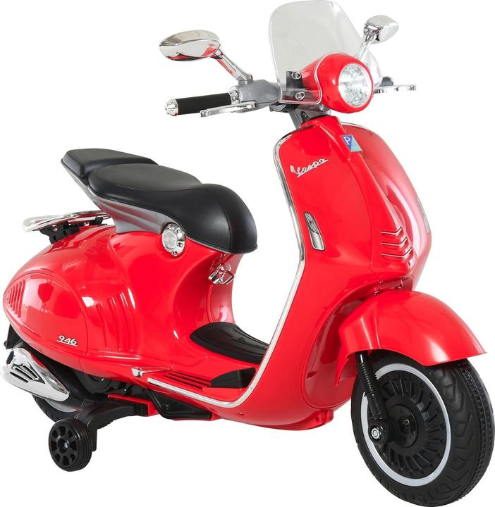 Homcom Kinderfahrzeug, Elektro-Motorrad mit MP3-Musik Beleuchtung, 3-6 Jahre, PP, Rot, 108x49x75cm (6 V)