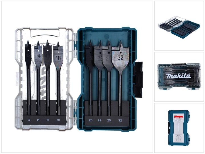 Produktbild Makita Flachfräsbohrer-Set 8tlg. (12, 14, 16, 18, 20, 22, 25, 32 mm)
