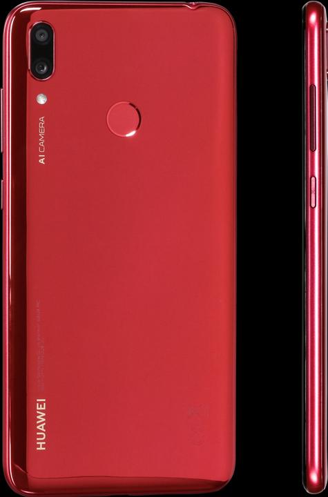 Actual product image Huawei Y7 2019 coral red (32 GB, Red, 6.26", Hybrid Dual SIM, 13 Mpx, 4G)