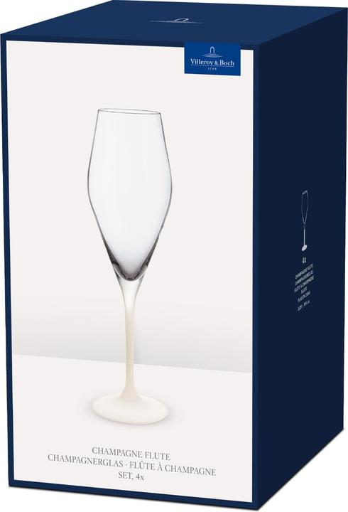 Actual product image Villeroy & Boch Champagne glass, set of 4 Manufacture Rock blanc (26 cl, 4 Glasses, Champagne glasses)