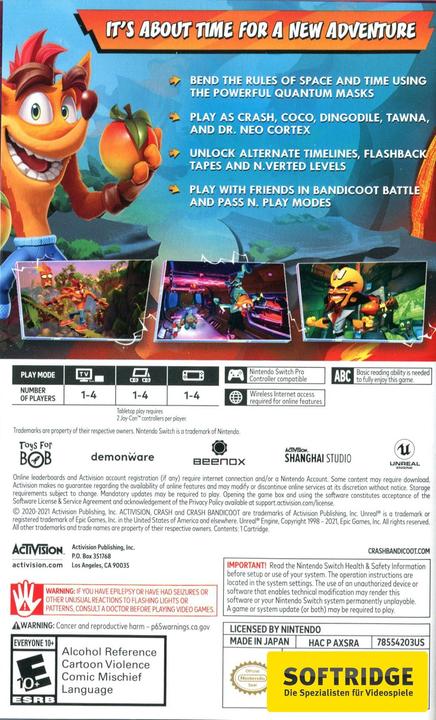 Actual product image Activision Crash Bandicoot 4: It's About Time (Switch, Switch Lite, Switch OLED, DE)