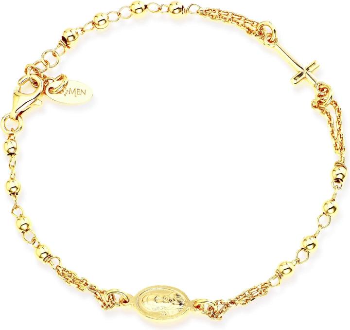 Amen Rosary Cross Armband (18 cm, Silber 925)
