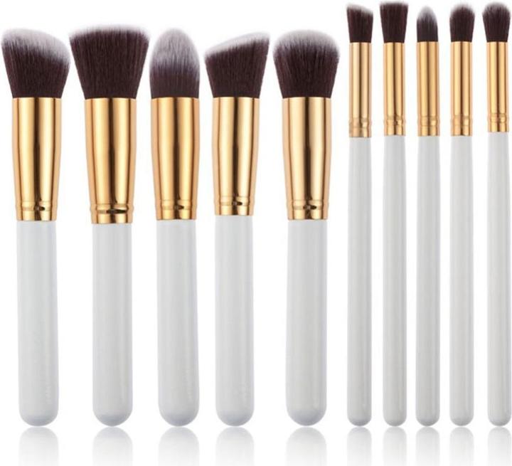 JTI Make-up-Pinsel-Set 10-teilig - Weiss und Gold (Set)