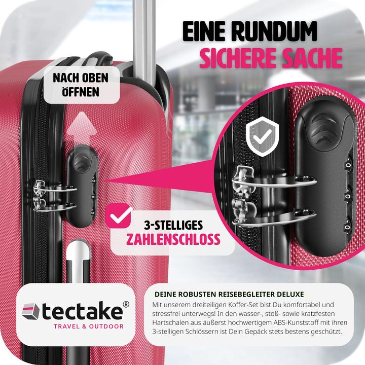 Produktbild tectake Hartschalenkofferset (95 l, M (50 - 90l), L (90 - 115l))