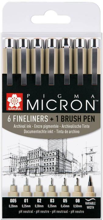 Sakura Fineliner Pigma Micron Black, 6 pieces (Black, 6 x)